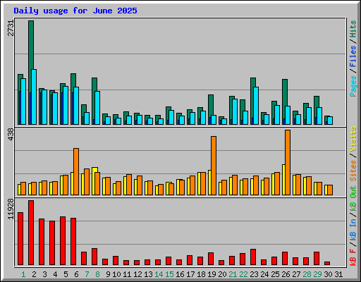 Daily usage for June 2025