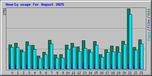 Hourly usage for August 2025